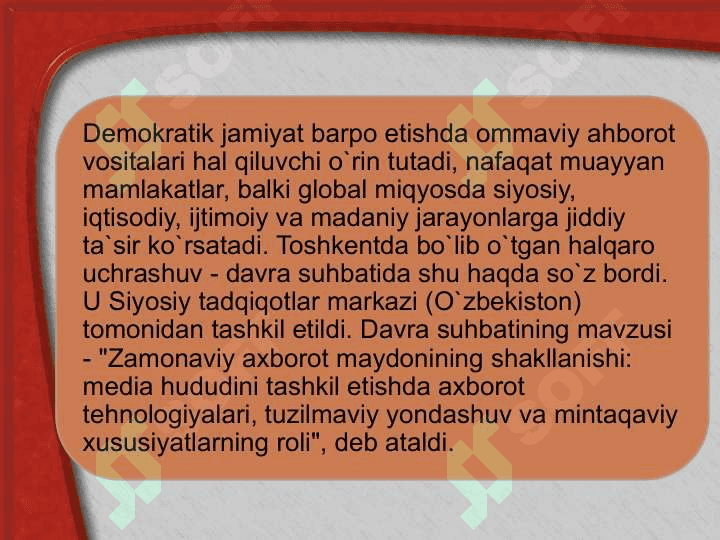 Zamonaviy bosqichda ommaviy axborot globallashuvi uning xususiyatlari 2