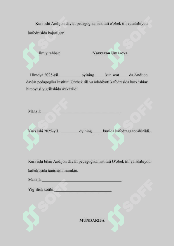7-sinflar uchun epik asarlarni oʻqitishga qaratilgan topshiriqlar ishlab chiqish  kurs ishi 2