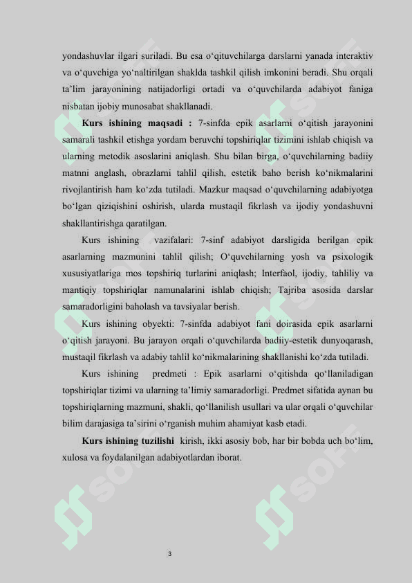 7-sinflar uchun epik asarlarni oʻqitishga qaratilgan topshiriqlar ishlab chiqish  kurs ishi 6