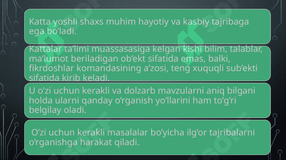 Androgogika kattalar hayotini rivojlantiruvchi ijtimoiy muhitga moslashtiruvchi va ta’lim bilan boyituvchi fan sifatida 2 2