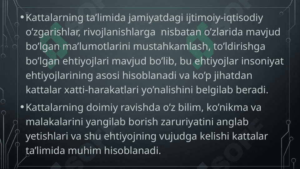 Androgogika kattalar hayotini rivojlantiruvchi ijtimoiy muhitga moslashtiruvchi va ta’lim bilan boyituvchi fan sifatida 2 3