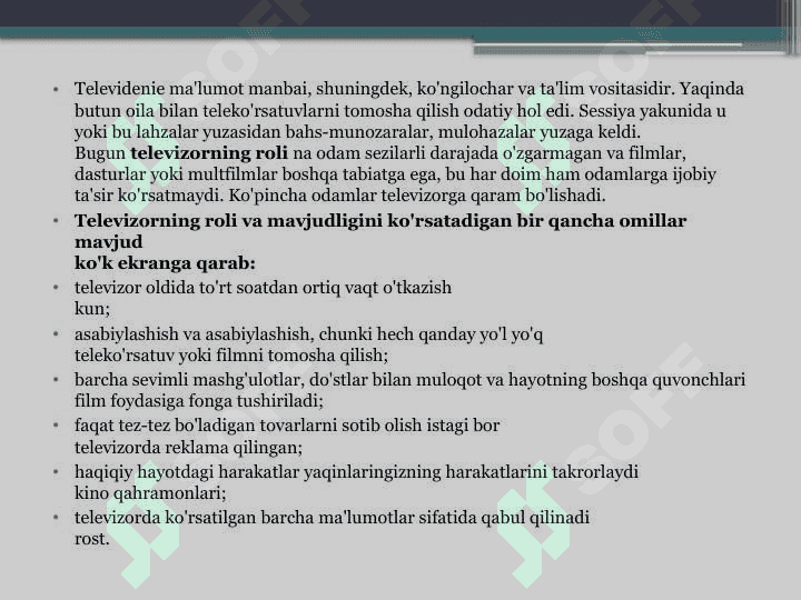 ZAMONAVIY TELEVIDENIYANING MAQSADI VA VAZIFALARI 5