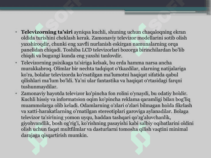 ZAMONAVIY TELEVIDENIYANING MAQSADI VA VAZIFALARI 6