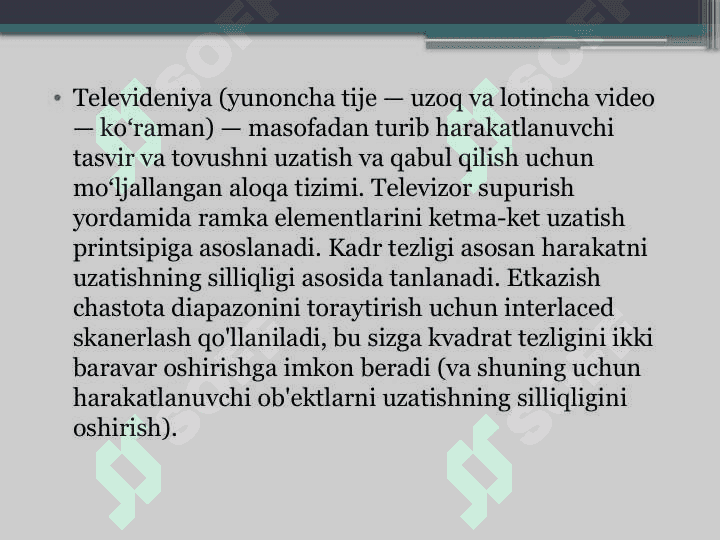 ZAMONAVIY TELEVIDENIYANING MAQSADI VA VAZIFALARI 7