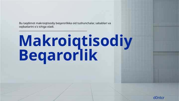 Makroiqtisodiy beqarorlik 1