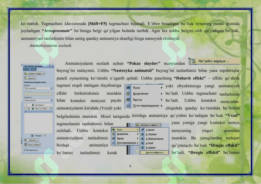 Power Point dasturida taqdimot yaratish 8