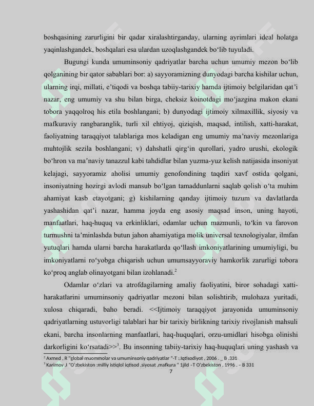 Yoshlarni milliy va umuminsoniy qadriyatlarga sodiqlik ruhida tarbiyalashning dolzarb vazifalari 7