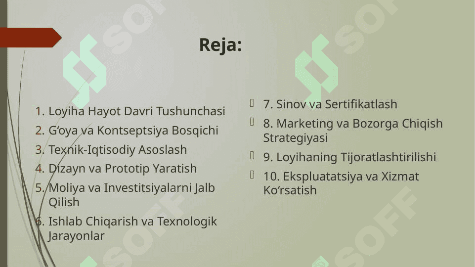 Yuqori texnologiyali loyihalarning hayot davrlari 2