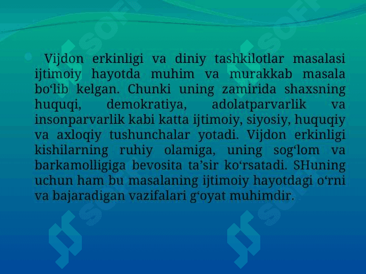 Din va vijdon erkinligi 3