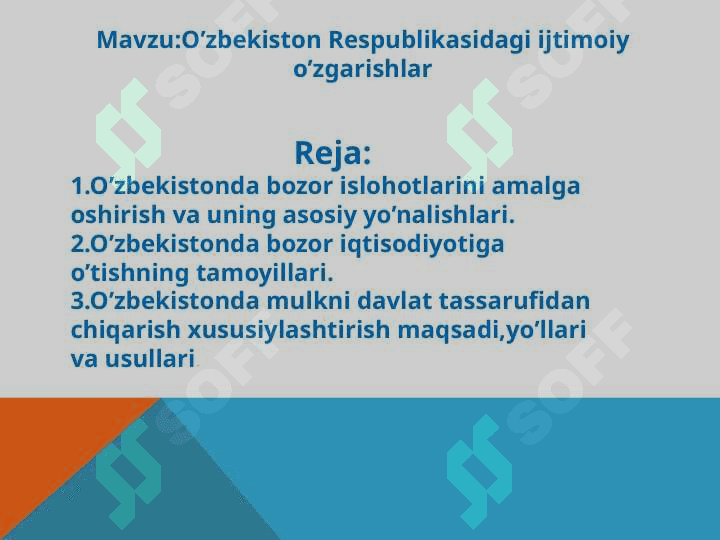 O’zbekiston Respublikasidagi ijtimoiy o’zgarishlar 2