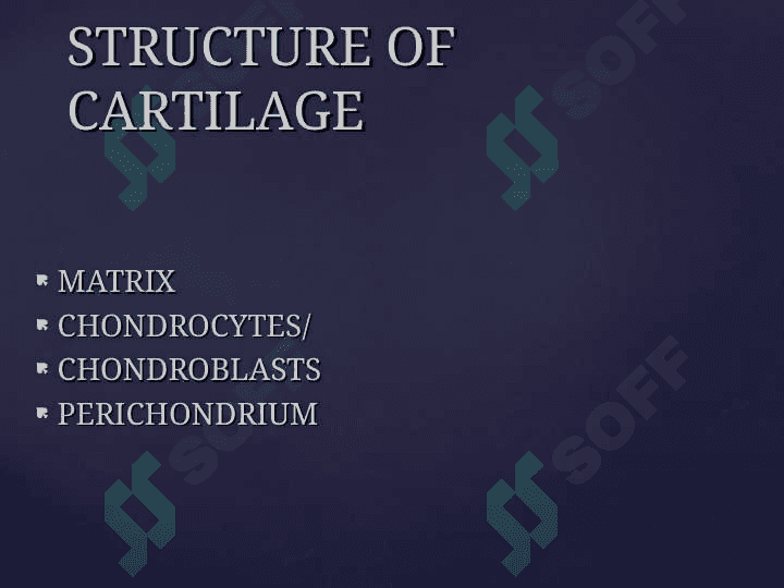Cartilage and bone. Hyaline, elastic cartilago and fibrocartilago 4