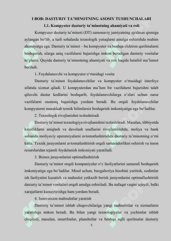 Kompyuterning dasturiy ta’minoti 5