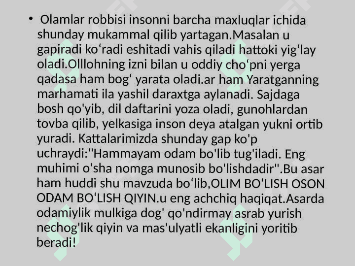 Odam boʻlish qiyin" asar tahlili 6