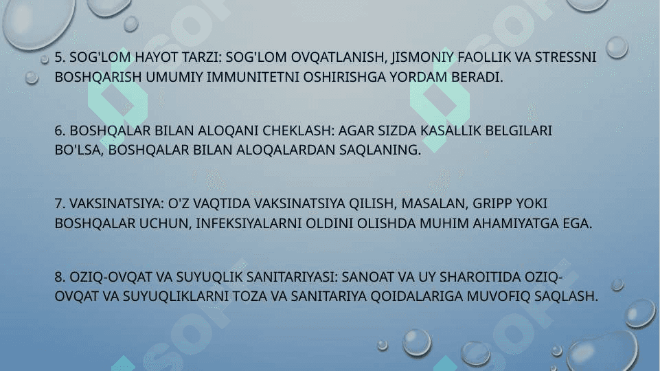 KONTAKT INFEKSIYANI OLDINI OLISH USULLARI. STERILLIZATSIYA QILISH USULLARI. STERILLIZATSIYADAN OLDINGI DAVRDA ISHLOV BERISH. AVTOKLAVLASH. BIKS TURLARI. SINAMALAR O'TKAZISH 3