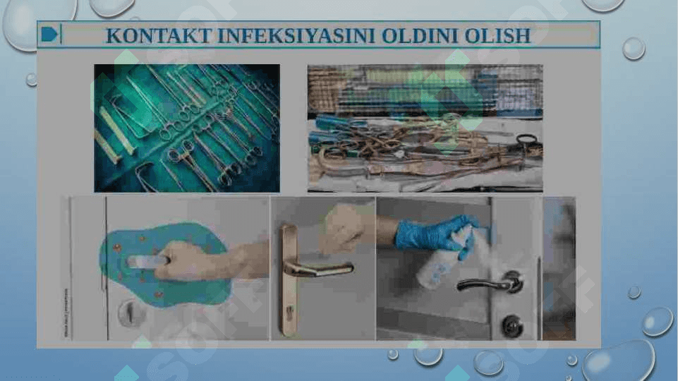 KONTAKT INFEKSIYANI OLDINI OLISH USULLARI. STERILLIZATSIYA QILISH USULLARI. STERILLIZATSIYADAN OLDINGI DAVRDA ISHLOV BERISH. AVTOKLAVLASH. BIKS TURLARI. SINAMALAR O'TKAZISH 4