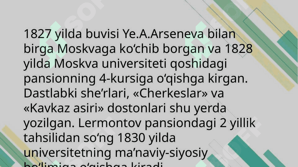 Usmon Nosir va  Mixael Lermontov she‘rlarining qiyosiy tahlili. 6