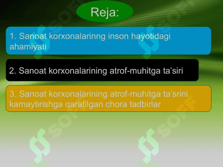 SANOATDAGI EKOLOGIK JARAYONLAR VA ULARNING ATROF MUHITGA TA'SIRI 2