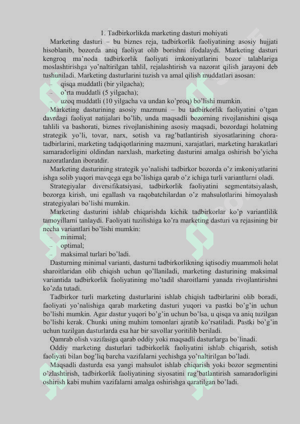 Marketing dasturi 2