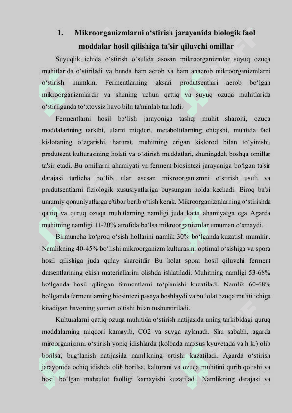 Mikroorganizmlarni suyuq ozuqa muhitida o’stirish jihozlari 3