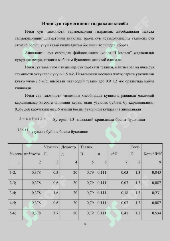 Мухандислик тармоклари ва ускуналари 8