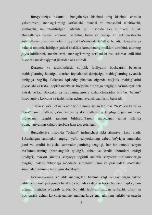 Buxgalteriya balansi to’g’risidagi hisobotni tayorlash va tuzish 4