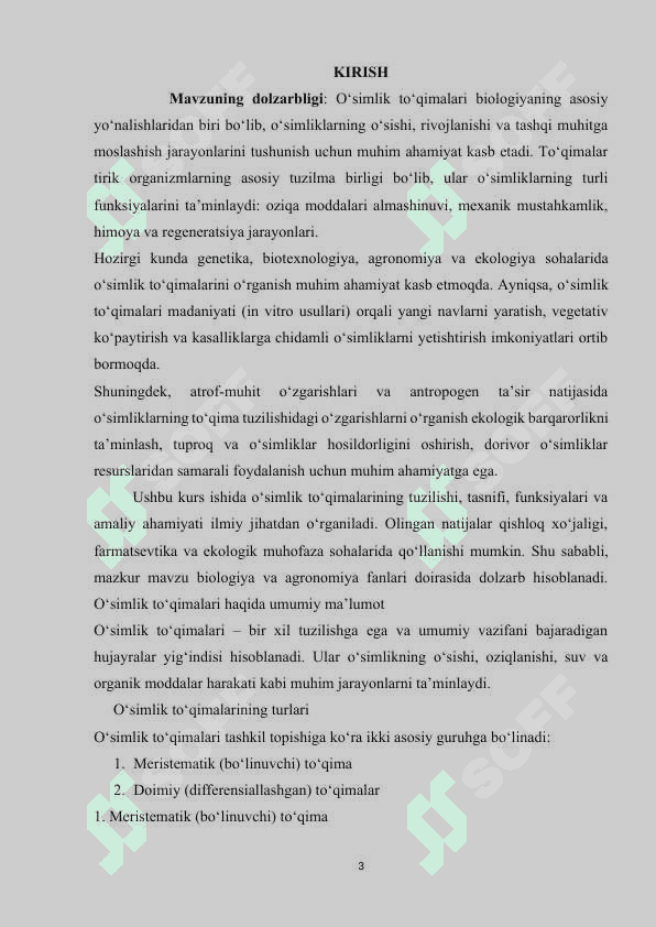 O’simlik to’qimalari 3