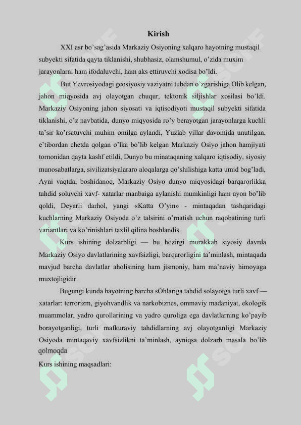Markaziy Osiyoda mintaqaviy xavfsizlik masalalari 2