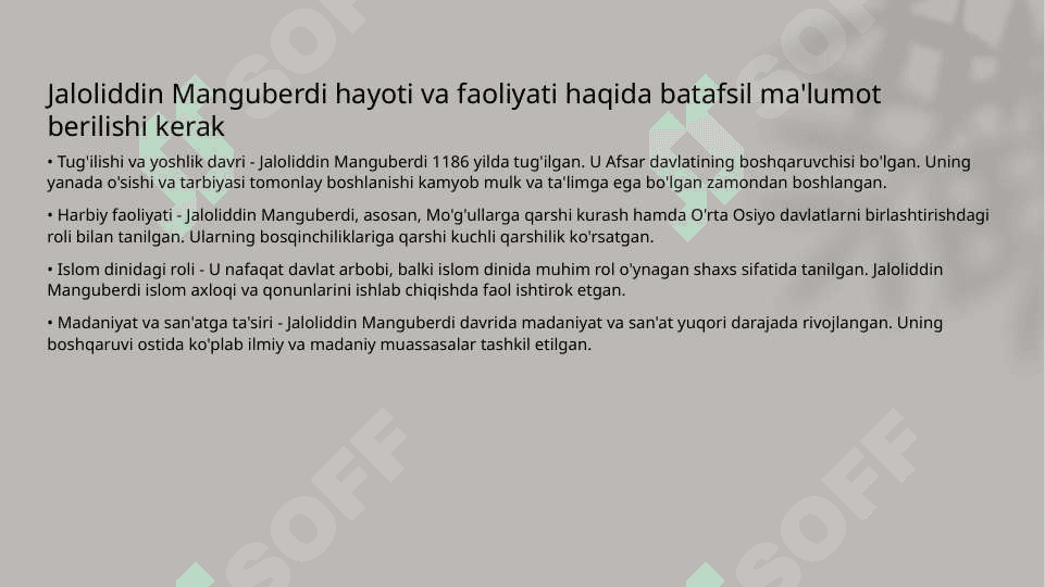 Jaloliddin Manguberdi Vatan himoyachisi 3