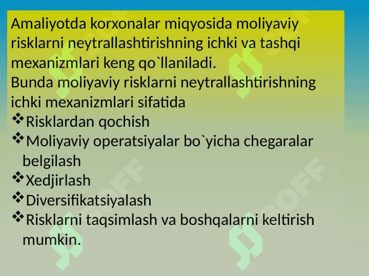 Moliyaviy risk 7
