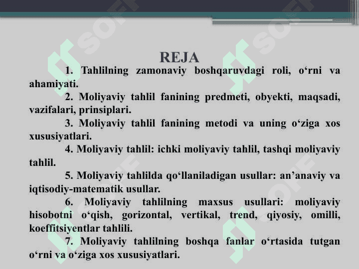 Moliyaviy tahlil fanining nazariy asoslari 2
