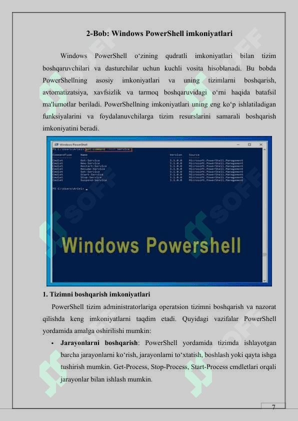 “WINDOWS POWERSHELL VA UNING IMKONIYATLARI” 7