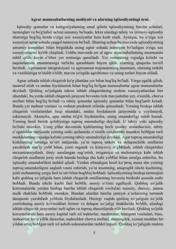 Davlatning agrar siyosati va qishloq xójaligini qóllab-quvvatlash choralari. 3
