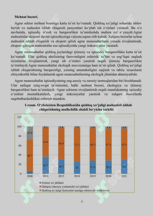 Davlatning agrar siyosati va qishloq xójaligini qóllab-quvvatlash choralari. 7