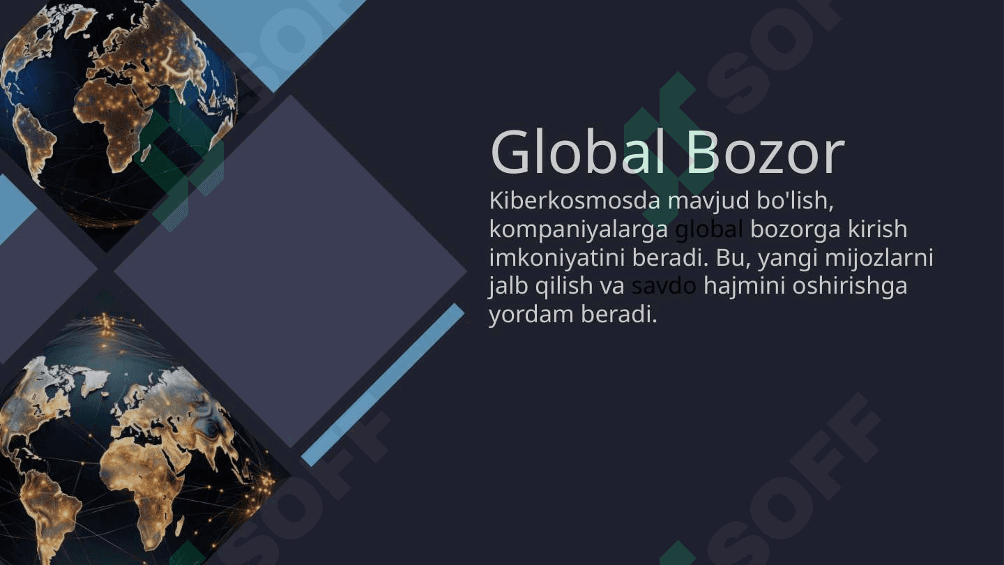 Elektron Biznes: Afzalliklari va Kiberkosmosga O'tish Sabablari 8