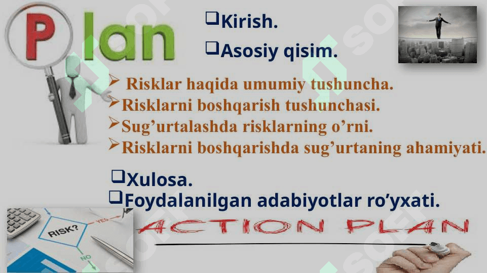Risklarni boshqarish va ularni sug’urtalash 2