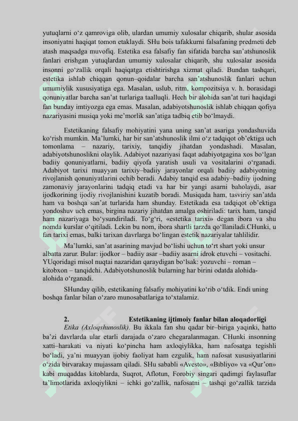 ESTETIKANING PREDMETI, MAQSADI VA VAZIFALARI 3