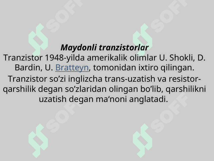 Maydonli tranzistor 2