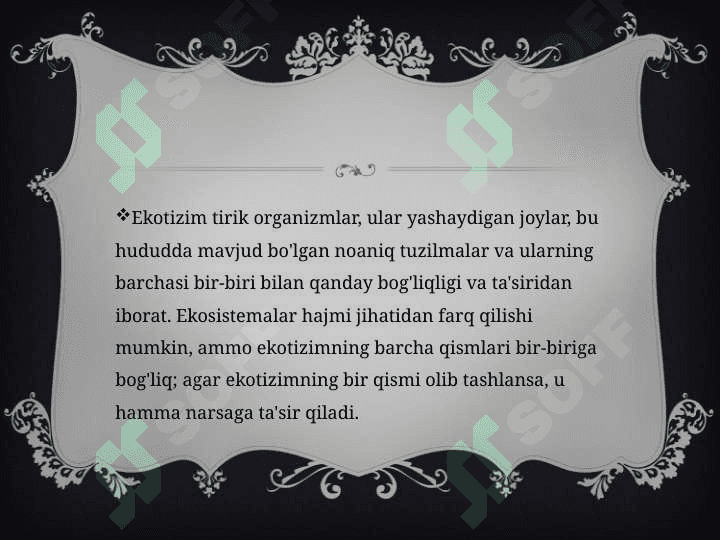 Dengiz ekosistemasi. Xizmatlari 2