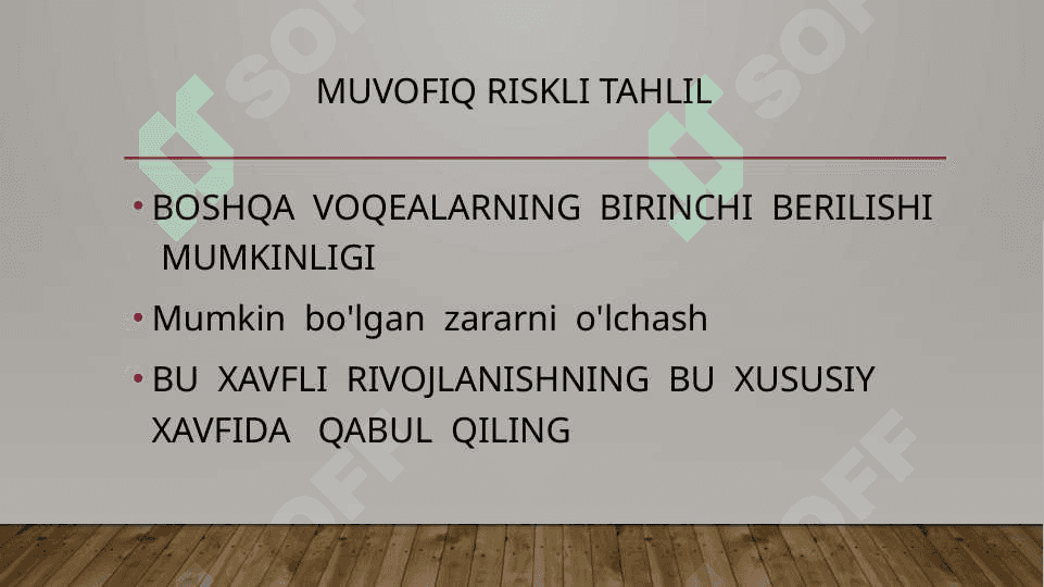Risklarni miqdoriy baholash va uni aniqlash usullari 7