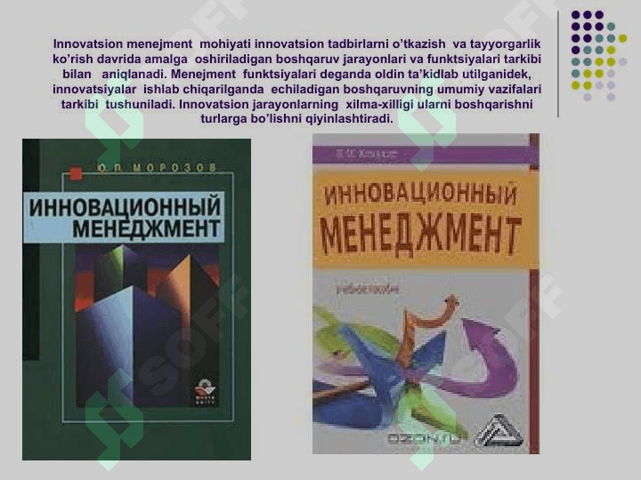 Innovatsion menejment rivojlantirishning omillari va bashoratlash usullari 4