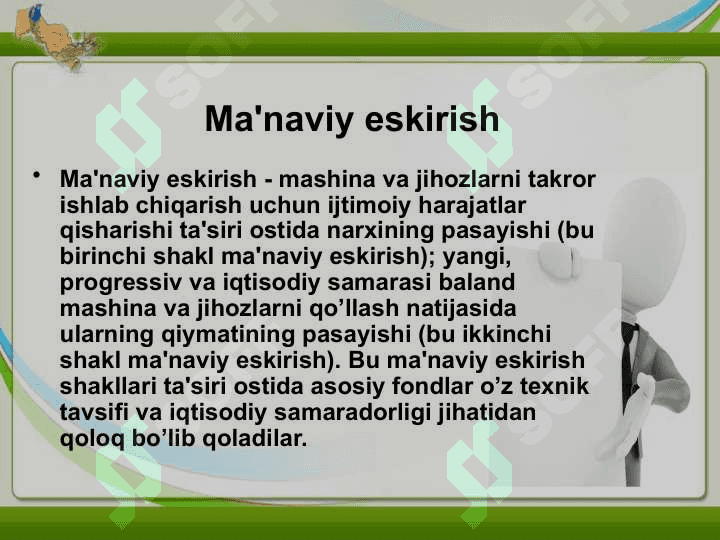Sanoat ishlab chiqarishning asosiy fondlari va ishlab chiqarish quvvatlari 7