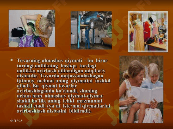 Iqtisodiy davrlar va iqtisodiy tebranishlar tovarlar va pul mablag`ining aylanishi 5