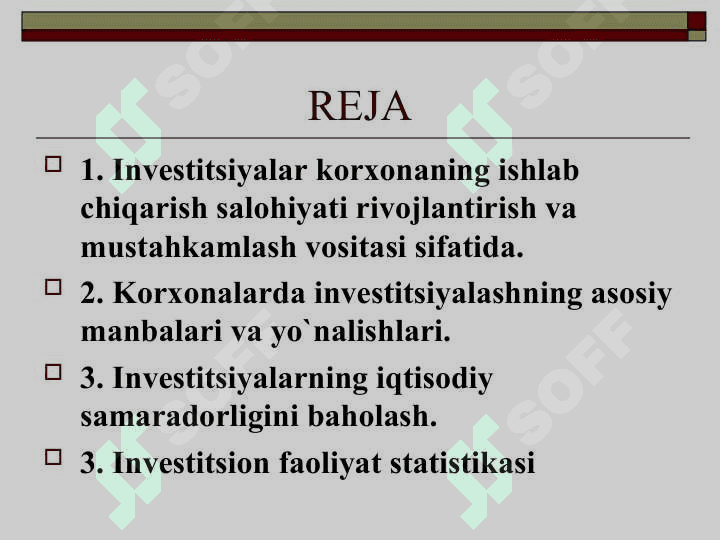 INVESTITSIYA VA INVESTITSION FAOLIYAT STATISTIKASI 2
