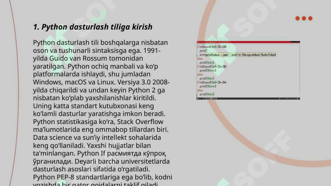 Python dasturlash tilida sodda dasturlarni tuzish 3