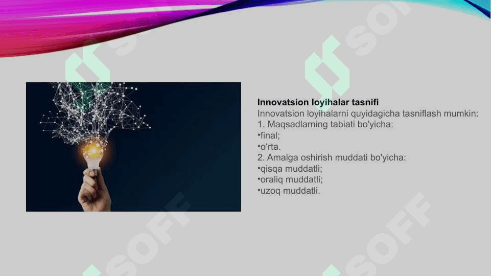 Innovatsion loyihalar va ularning samaradorligini baholash usullari 5