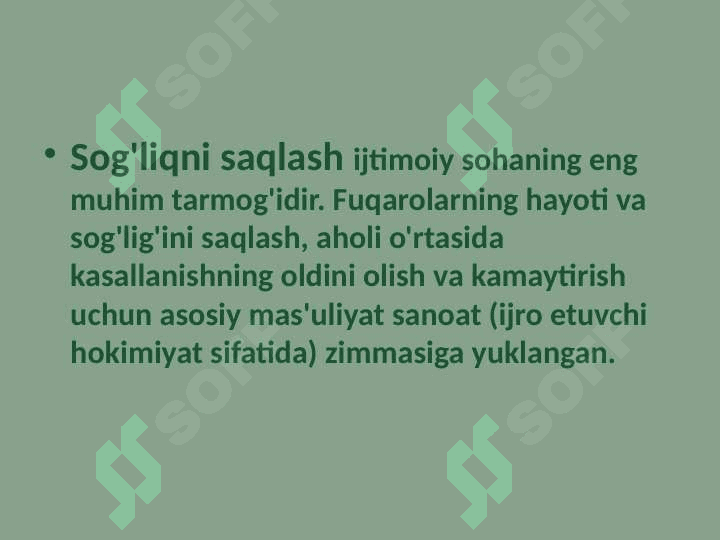 Sog’liqni saqlash sohasini boshqarish 8