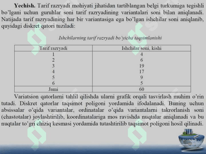 Statistik ma’lumotlarni jadval va grafiklarda tasvirlash 3