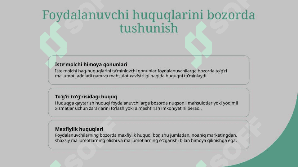 Isteʼmolchi haq-huquqlarini taʼminlash. Isteʼmolchining bozordagi xatti-harakati va uning tanlovi 2