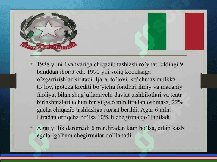 Italiya davlati haqida. 7