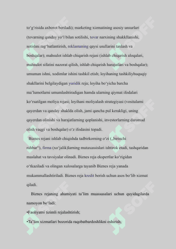 Ta'lim muassasalarining biznes rejalari 3